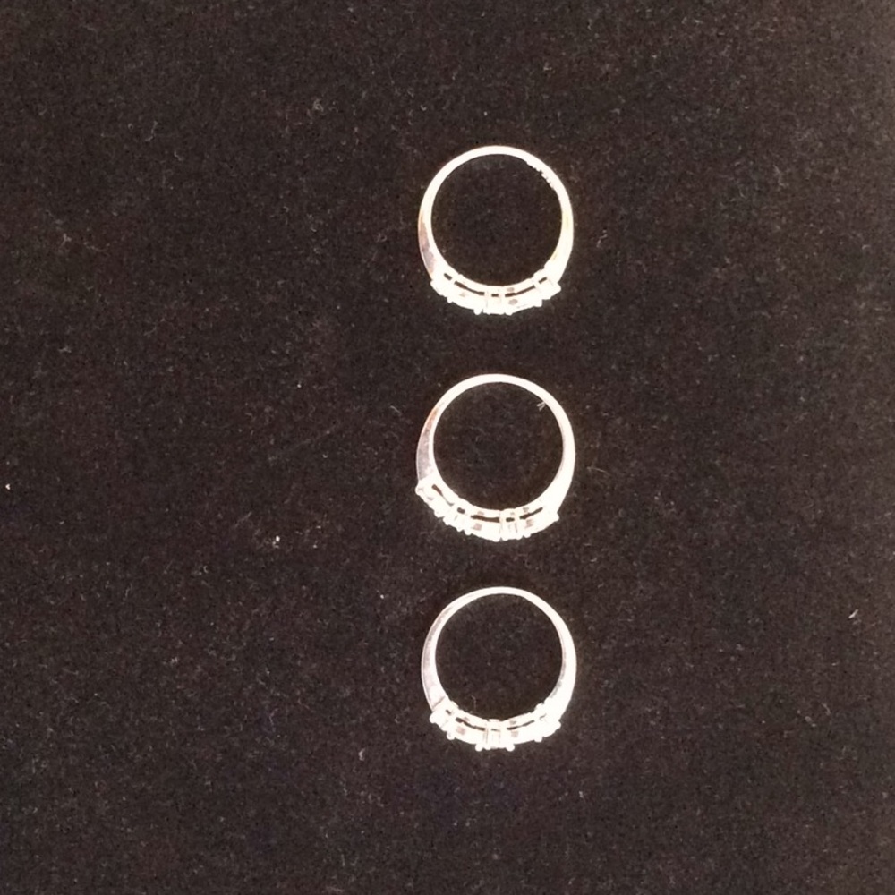 Silver And Rhinestone Stackable Rings - image 4